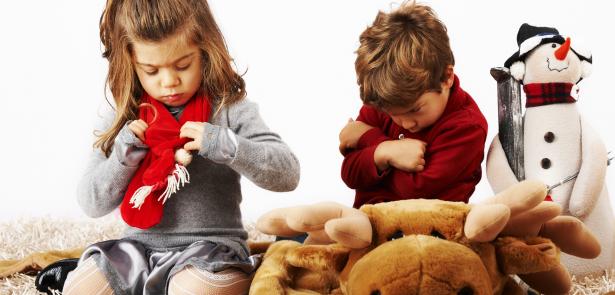 angry kids at Christmas