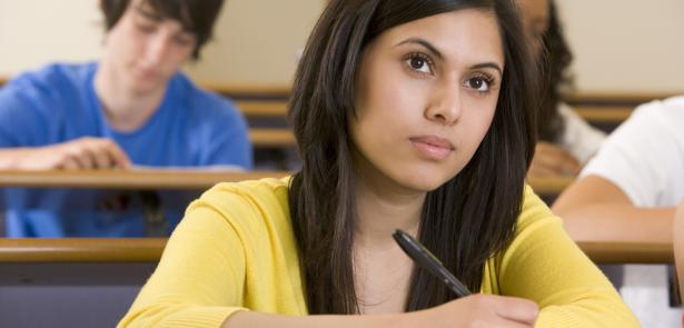 college student in class